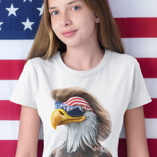 Funny 4th of July: American Bald Eagle and Mullet T-Shirt