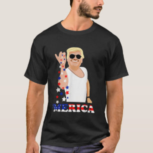 Funny 4th of July American Flag Trump Merica Salt  T-Shirt