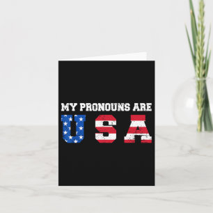Funny 4th Of July American Saying - My Pronouns Ar Card