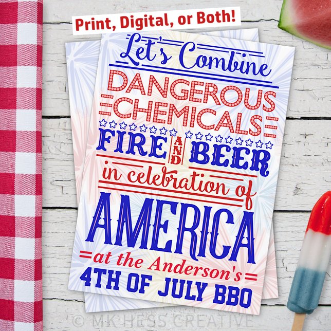 Funny 4th of July BBQ Party | Humourous Barbecue Invitation (Creator Uploaded)