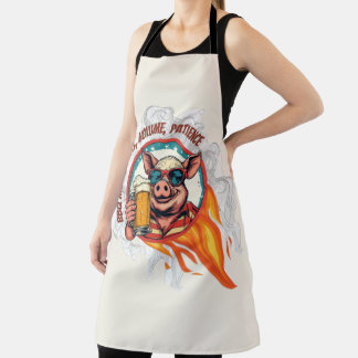 Funny 4th of July BBQ Pig Beer Mug | Grill Master Apron