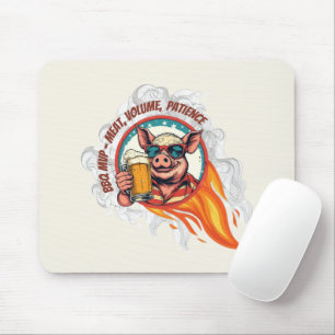 Funny 4th of July BBQ Pig Beer Mug Grill Master Mouse Mat