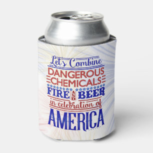 Funny 4th of July Beer Fireworks Independence Can Cooler