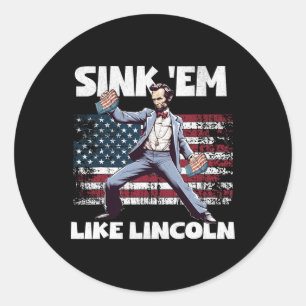 Funny 4th Of July Cornhole Ckyard Games Bbq July 4 Classic Round Sticker