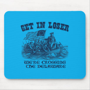 Funny 4th Of July Crossing The Delaware Patriotic Mouse Mat