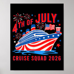 Funny 4th of july cruise squad 2026 summer poster