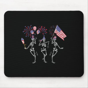 Funny 4th Of July Dancing Skeletons July Fourth Fi Mouse Mat