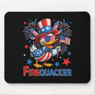 Funny 4th Of July Duck Firequacker Patriotic Usa F Mouse Mat