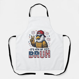 Funny 4th of July Eagle Bruh Patriotic Shirt Desig Apron