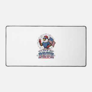Funny 4th of July Eagle Bruh Patriotic Shirt Desig Desk Mat