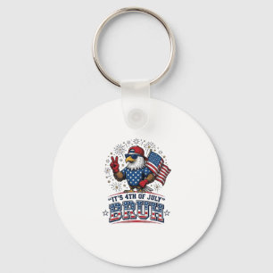Funny 4th of July Eagle Bruh Patriotic Shirt Desig Key Ring