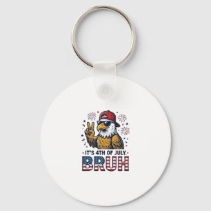 Funny 4th of July Eagle Bruh Patriotic Shirt Desig Key Ring