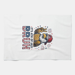 Funny 4th of July Eagle Bruh Patriotic Shirt Desig Tea Towel