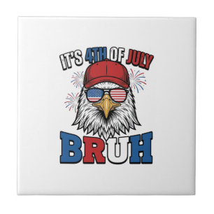 Funny 4th of July Eagle Bruh Patriotic Shirt Desig Tile