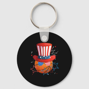 Funny 4Th Of July For Basketball Lovers Key Ring