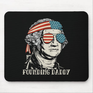 Funny 4th Of July Founding Daddy George-washington Mouse Mat