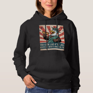 Funny 4th of July Hog Joke Poster Hoodie