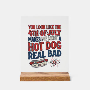 Funny 4th of July Hot Dog Patriotic Shirt Design_1 Acrylic Sign