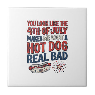 Funny 4th of July Hot Dog Patriotic Shirt Design_1 Tile
