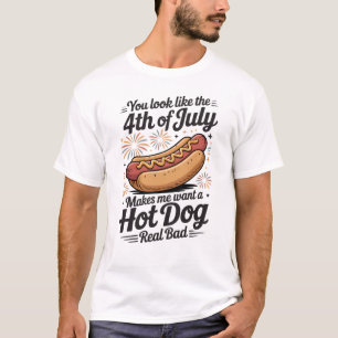 Funny 4th of July Hot Dog T-Shirt