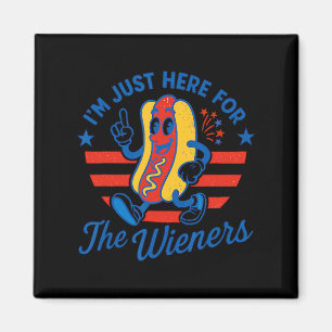Funny 4th Of July Hot Dog Usa Patriotic Independen Magnet