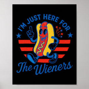 Funny 4th Of July Hot Dog Usa Patriotic Independen Poster