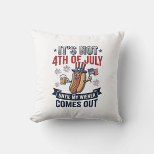 Funny 4th Of July Hot Dog Vintage Patriotic Shirt_ Cushion