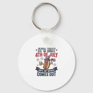 Funny 4th Of July Hot Dog Vintage Patriotic Shirt_ Key Ring