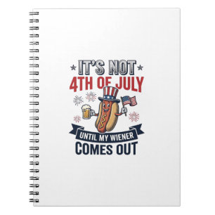 Funny 4th Of July Hot Dog Vintage Patriotic Shirt_ Notebook