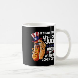 Funny 4th Of July Hot Dog Wiener Comes Out Bbq Par Coffee Mug