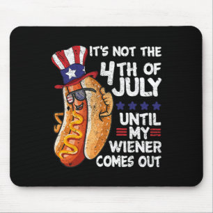 Funny 4th Of July Hot Dog Wiener Comes Out Bbq Par Mouse Mat