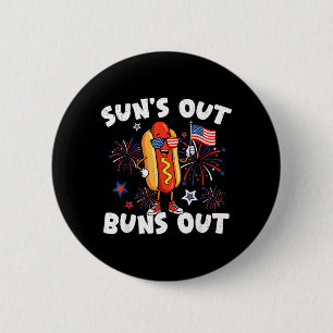 Funny 4th Of July Hotdog Usa Flag Patriotic Women 6 Cm Round Badge