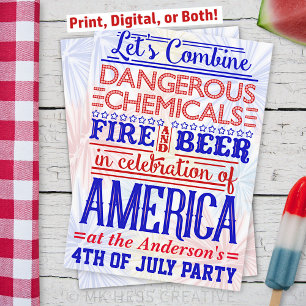 Funny 4th of July Independence Day Party Humour Invitation