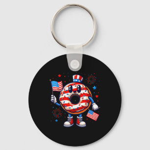 Funny 4th Of July Independence Doughnut Touch My F Key Ring