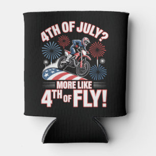 Funny 4th Of July Men RideR Dirt Bike Motocross Can Cooler