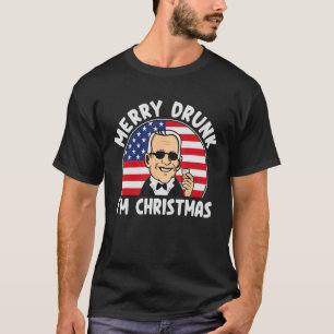 Funny 4th of July Merry Drunk I'm Christmas Men & T-Shirt