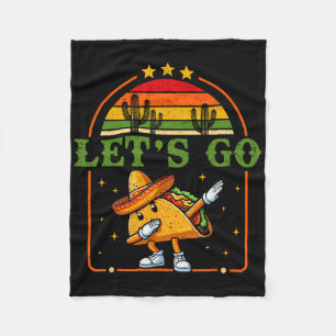 Funny 4th Of July Patriotic Dabbing Taco Meme Let' Fleece Blanket