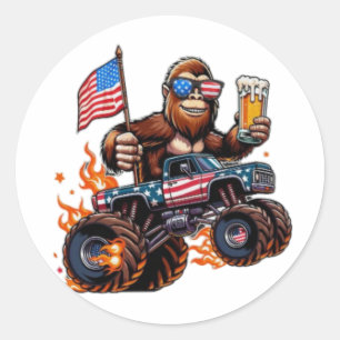 Funny 4th of July Shirt, USA 4th of July Men Shirt Classic Round Sticker