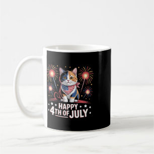 Funny 4th Of July Shirts Cat Happy Fourth Of July Coffee Mug