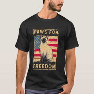 Funny 4Th of July Siamese Cat Lover American Patri T-Shirt