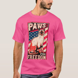 Funny 4Th of July Siamese Cat Lover American Patri T-Shirt