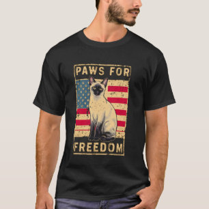 Funny 4Th of July Siamese Cat Lover American Patri T-Shirt