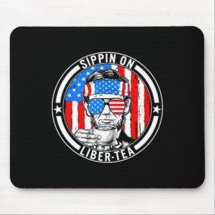 Funny 4th Of July Sippin On Liber-tea Liberty Usa Mouse Mat