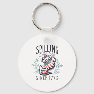 Funny 4th Of July Spilling The Tea Since 1773 Four Key Ring