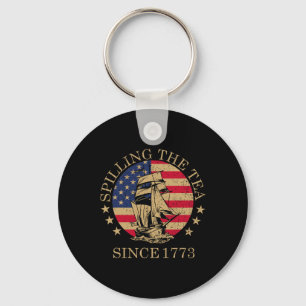 Funny 4th Of July Spilling The Tea Since 1773 Four Key Ring