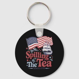 Funny 4th Of July Spilling The Tea Since 1773 Usa Key Ring