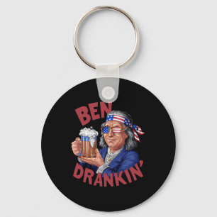 Funny 4th Of July Us President Party Franklin Ben  Key Ring
