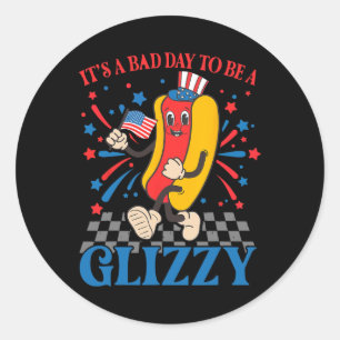 Funny 4th Of July Usa Hotdog It's A Bad Day To Be Classic Round Sticker