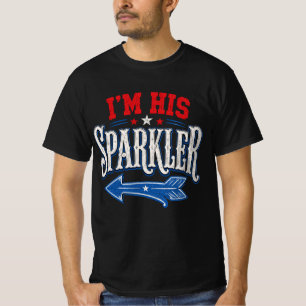Funny 4th of July USA I'm His Sparkler  T-Shirt