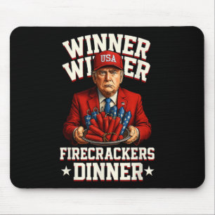 Funny 4th Of July Winner Winner Firecrackers Dinne Mouse Mat